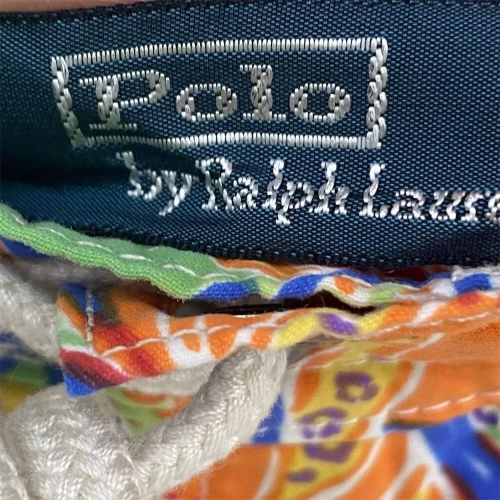 Vintage Polo Ralph Lauren Men's Multicolor Swim Shorts Size M Beach Pool
